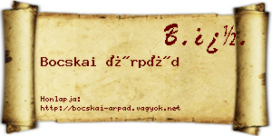 Bocskai Árpád névjegykártya