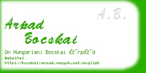 arpad bocskai business card